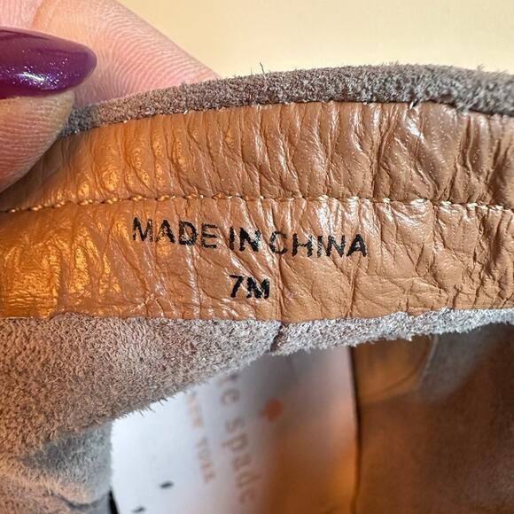 Kate Spade Betsie Fringe Ankle Boots Tan Suede Leather Fringe Almond Toe Size 7 - Picture 6 of 6